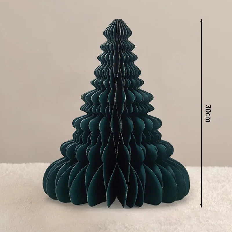 Christmas New Year Decorations Paper Honeycomb Ball Folding Christmas Tree 3D Ornament Home Wedding Decoration Desktop Ornament