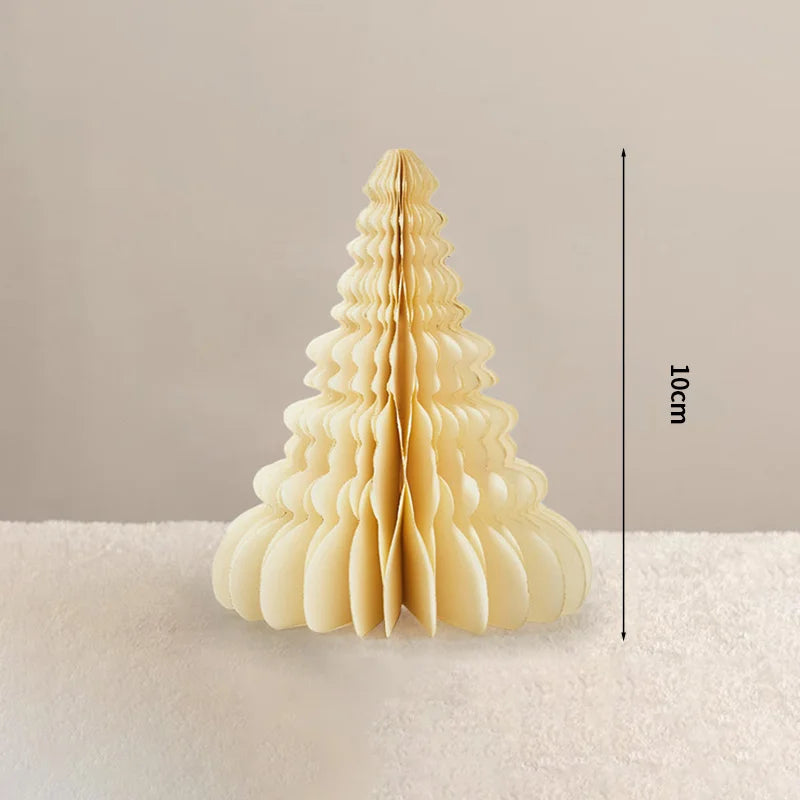 Christmas New Year Decorations Paper Honeycomb Ball Folding Christmas Tree 3D Ornament Home Wedding Decoration Desktop Ornament