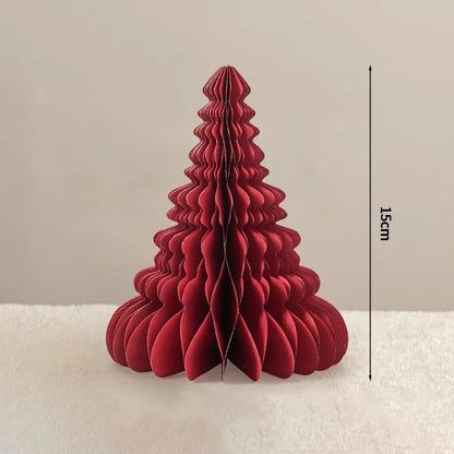 Christmas New Year Decorations Paper Honeycomb Ball Folding Christmas Tree 3D Ornament Home Wedding Decoration Desktop Ornament