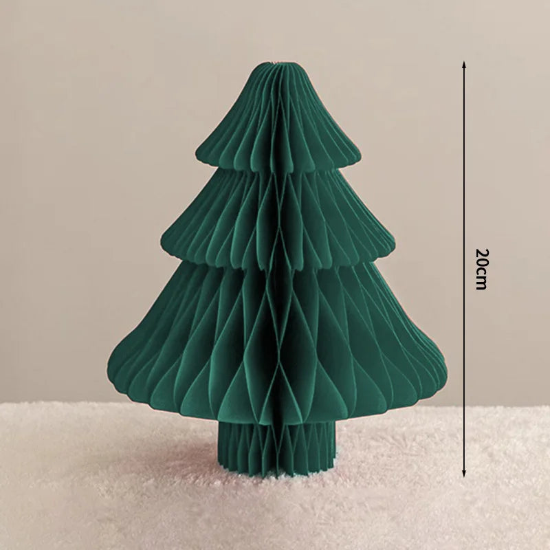 Christmas New Year Decorations Paper Honeycomb Ball Folding Christmas Tree 3D Ornament Home Wedding Decoration Desktop Ornament