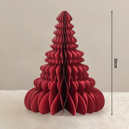 Christmas New Year Decorations Paper Honeycomb Ball Folding Christmas Tree 3D Ornament Home Wedding Decoration Desktop Ornament