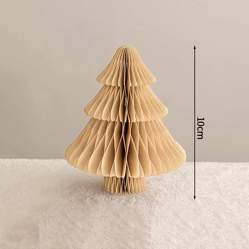 Christmas New Year Decorations Paper Honeycomb Ball Folding Christmas Tree 3D Ornament Home Wedding Decoration Desktop Ornament