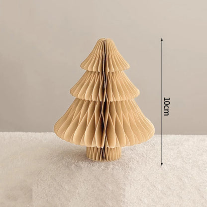 Christmas New Year Decorations Paper Honeycomb Ball Folding Christmas Tree 3D Ornament Home Wedding Decoration Desktop Ornament