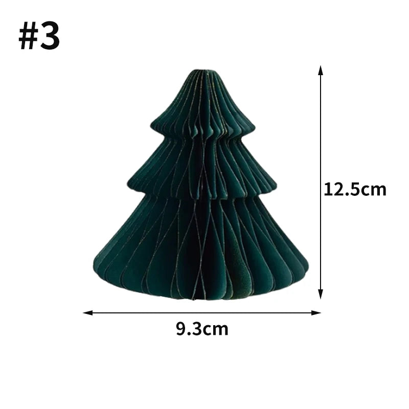 Christmas New Year Decorations Paper Honeycomb Ball Folding Christmas Tree 3D Ornament Home Wedding Decoration Desktop Ornament