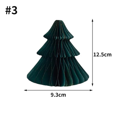 Christmas New Year Decorations Paper Honeycomb Ball Folding Christmas Tree 3D Ornament Home Wedding Decoration Desktop Ornament