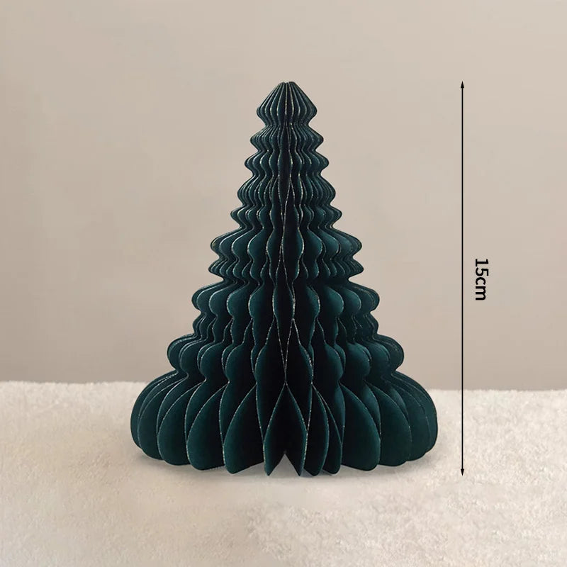 Christmas New Year Decorations Paper Honeycomb Ball Folding Christmas Tree 3D Ornament Home Wedding Decoration Desktop Ornament