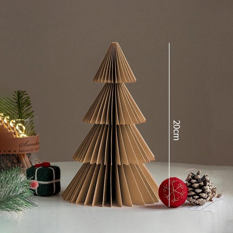 Christmas New Year Decorations Paper Honeycomb Ball Folding Christmas Tree 3D Ornament Home Wedding Decoration Desktop Ornament