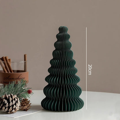 Christmas New Year Decorations Paper Honeycomb Ball Folding Christmas Tree 3D Ornament Home Wedding Decoration Desktop Ornament