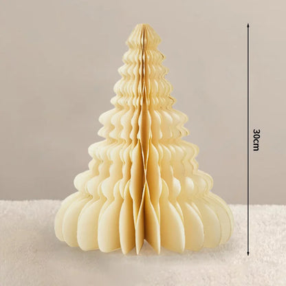 Christmas New Year Decorations Paper Honeycomb Ball Folding Christmas Tree 3D Ornament Home Wedding Decoration Desktop Ornament