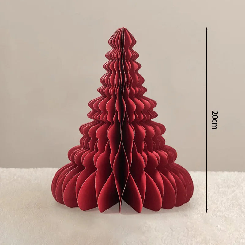 Christmas New Year Decorations Paper Honeycomb Ball Folding Christmas Tree 3D Ornament Home Wedding Decoration Desktop Ornament