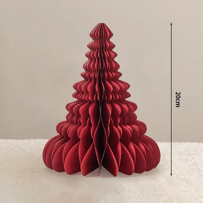 Christmas New Year Decorations Paper Honeycomb Ball Folding Christmas Tree 3D Ornament Home Wedding Decoration Desktop Ornament