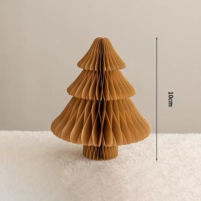 Christmas New Year Decorations Paper Honeycomb Ball Folding Christmas Tree 3D Ornament Home Wedding Decoration Desktop Ornament