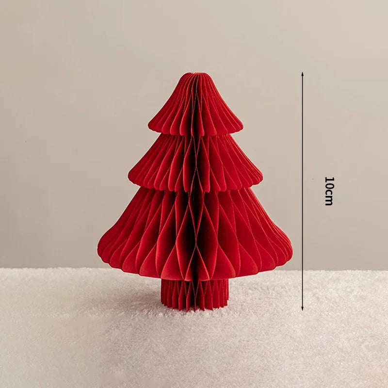 Christmas New Year Decorations Paper Honeycomb Ball Folding Christmas Tree 3D Ornament Home Wedding Decoration Desktop Ornament
