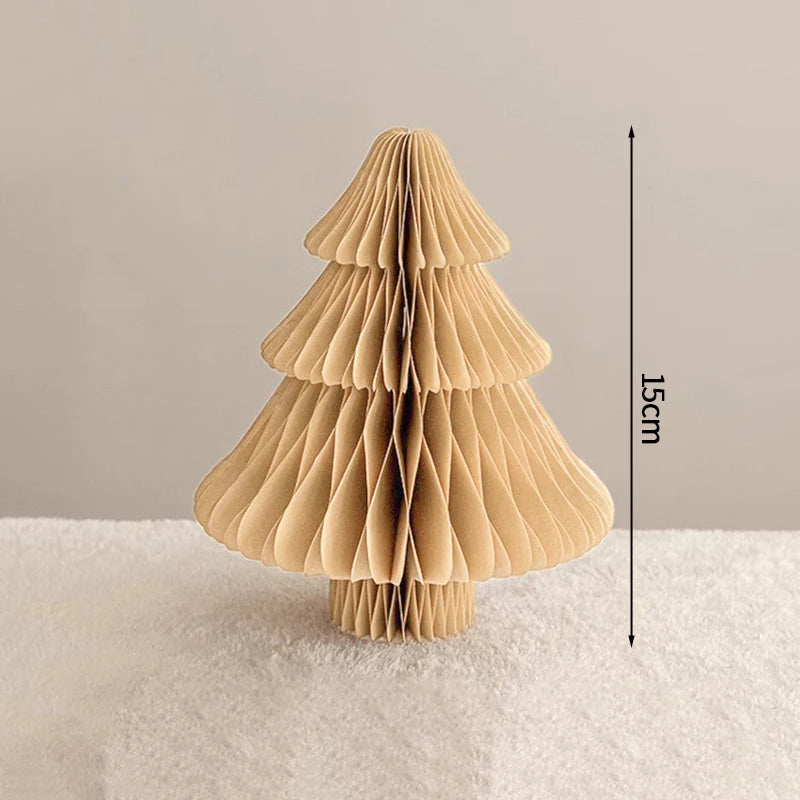 Christmas New Year Decorations Paper Honeycomb Ball Folding Christmas Tree 3D Ornament Home Wedding Decoration Desktop Ornament