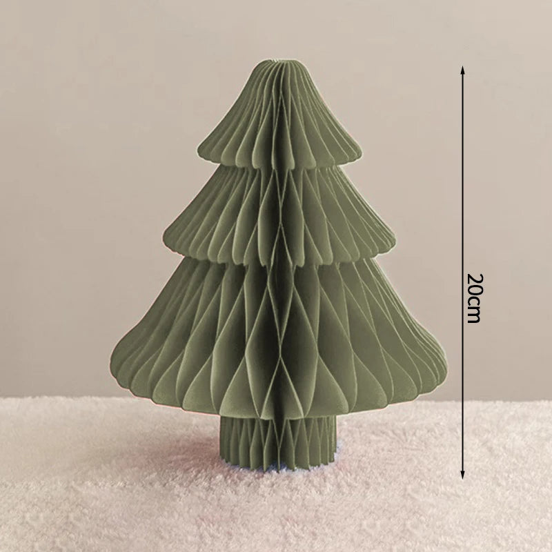 Christmas New Year Decorations Paper Honeycomb Ball Folding Christmas Tree 3D Ornament Home Wedding Decoration Desktop Ornament
