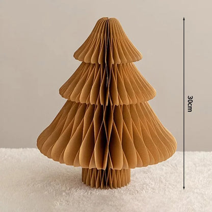 Christmas New Year Decorations Paper Honeycomb Ball Folding Christmas Tree 3D Ornament Home Wedding Decoration Desktop Ornament