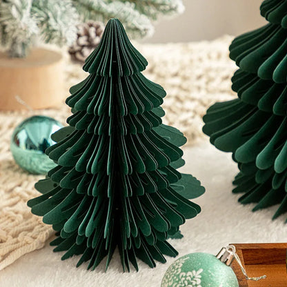 Christmas New Year Decorations Paper Honeycomb Ball Folding Christmas Tree 3D Ornament Home Wedding Decoration Desktop Ornament