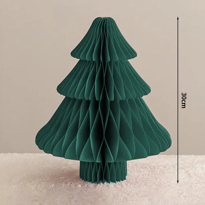 Christmas New Year Decorations Paper Honeycomb Ball Folding Christmas Tree 3D Ornament Home Wedding Decoration Desktop Ornament