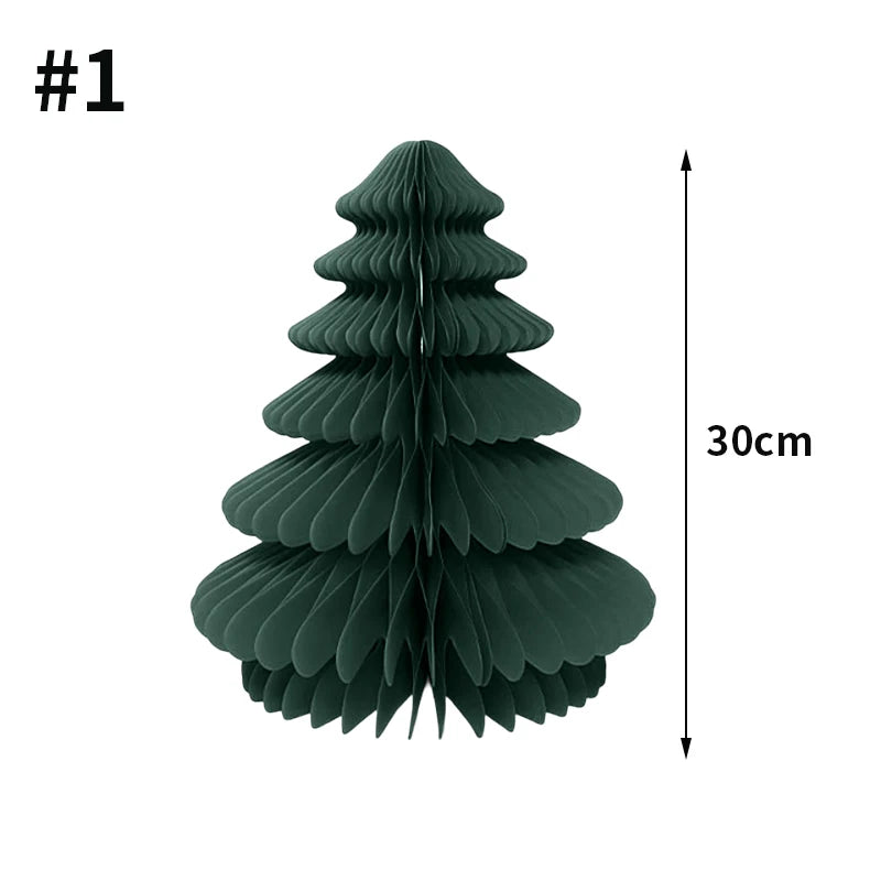 Christmas New Year Decorations Paper Honeycomb Ball Folding Christmas Tree 3D Ornament Home Wedding Decoration Desktop Ornament