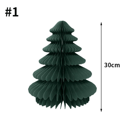 Christmas New Year Decorations Paper Honeycomb Ball Folding Christmas Tree 3D Ornament Home Wedding Decoration Desktop Ornament