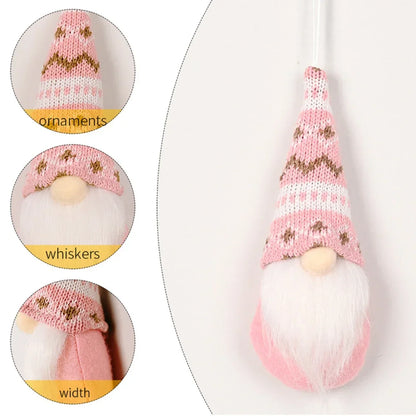 3pcs Christmas Gnomes Plush Santa Doll Knitted Fabric Xmas Tree Hanging Ornaments Gonk Dwarf Elf Decoration Gifts New Year