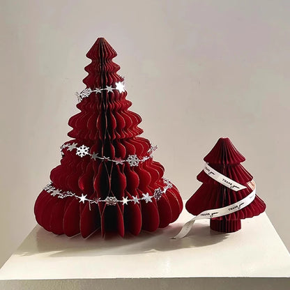 Christmas New Year Decorations Paper Honeycomb Ball Folding Christmas Tree 3D Ornament Home Wedding Decoration Desktop Ornament