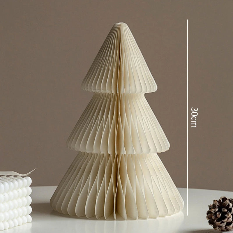 Christmas New Year Decorations Paper Honeycomb Ball Folding Christmas Tree 3D Ornament Home Wedding Decoration Desktop Ornament