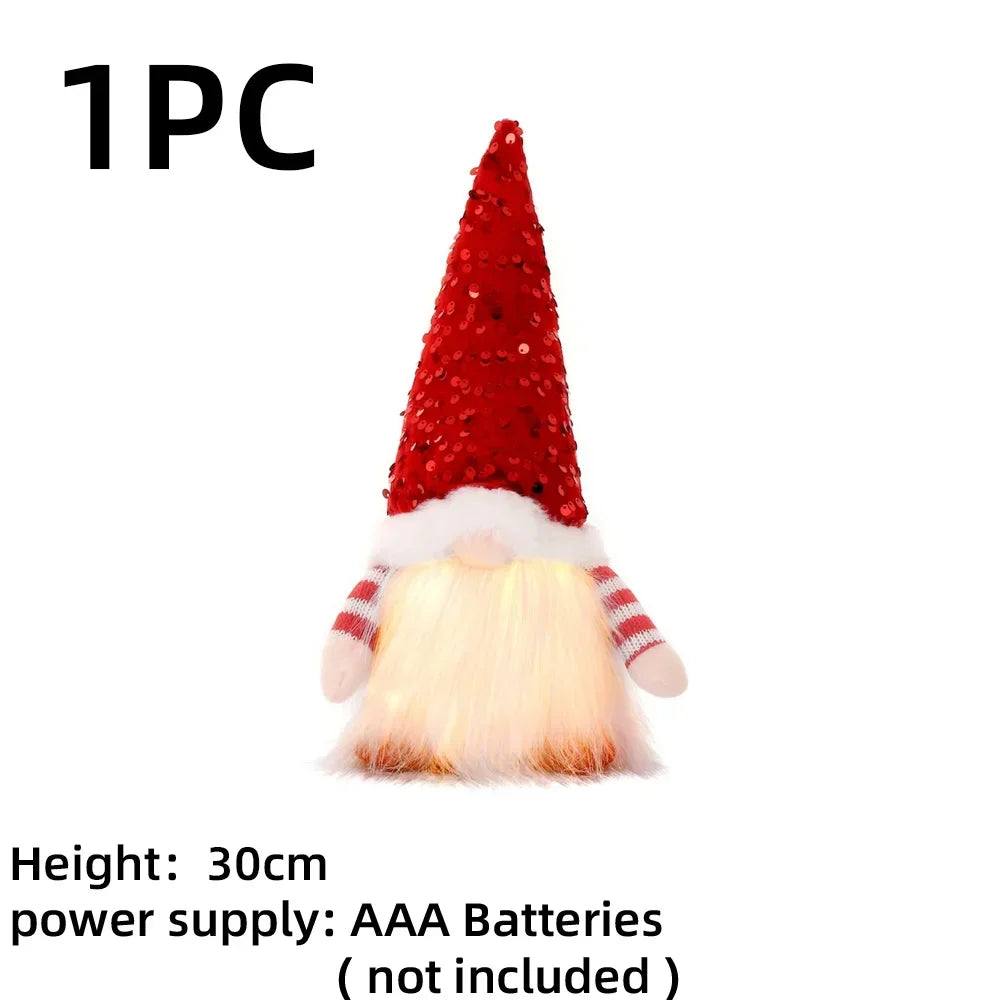3pcs Christmas Gnomes Plush Santa Doll Knitted Fabric Xmas Tree Hanging Ornaments Gonk Dwarf Elf Decoration Gifts New Year