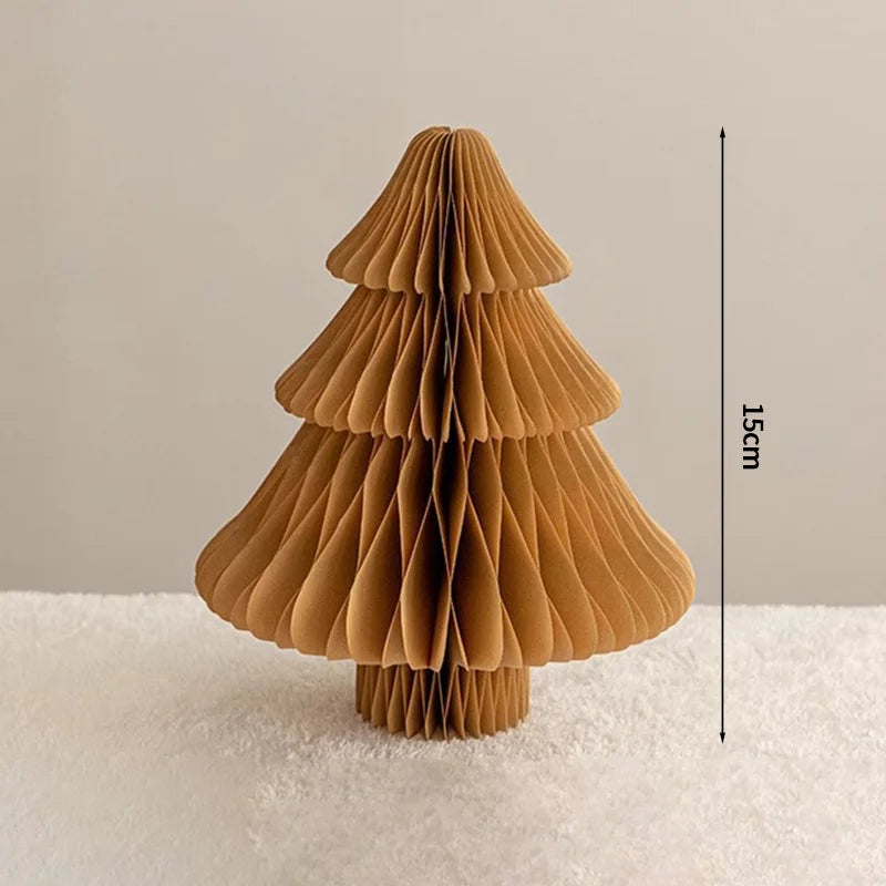 Christmas New Year Decorations Paper Honeycomb Ball Folding Christmas Tree 3D Ornament Home Wedding Decoration Desktop Ornament