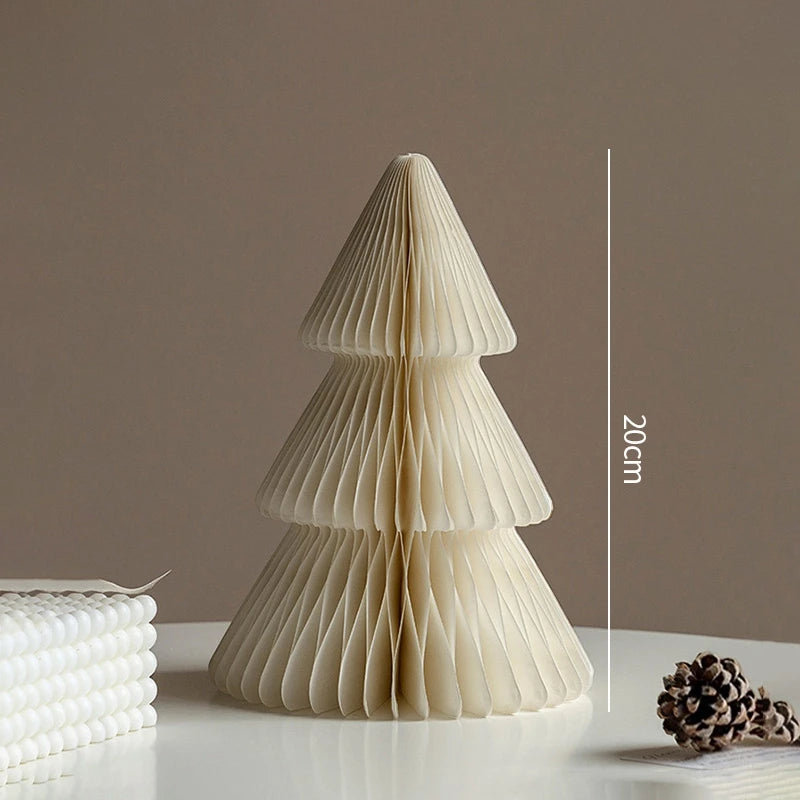 Christmas New Year Decorations Paper Honeycomb Ball Folding Christmas Tree 3D Ornament Home Wedding Decoration Desktop Ornament