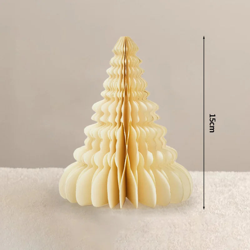 Christmas New Year Decorations Paper Honeycomb Ball Folding Christmas Tree 3D Ornament Home Wedding Decoration Desktop Ornament