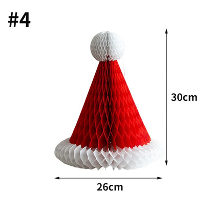 Christmas New Year Decorations Paper Honeycomb Ball Folding Christmas Tree 3D Ornament Home Wedding Decoration Desktop Ornament