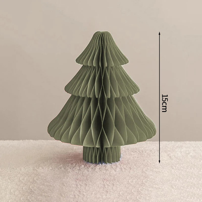 Christmas New Year Decorations Paper Honeycomb Ball Folding Christmas Tree 3D Ornament Home Wedding Decoration Desktop Ornament