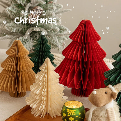 Christmas New Year Decorations Paper Honeycomb Ball Folding Christmas Tree 3D Ornament Home Wedding Decoration Desktop Ornament