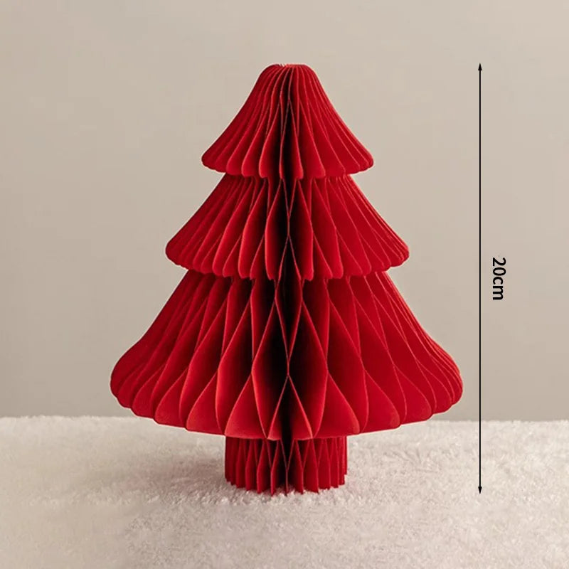 Christmas New Year Decorations Paper Honeycomb Ball Folding Christmas Tree 3D Ornament Home Wedding Decoration Desktop Ornament