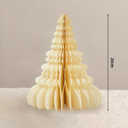 Christmas New Year Decorations Paper Honeycomb Ball Folding Christmas Tree 3D Ornament Home Wedding Decoration Desktop Ornament