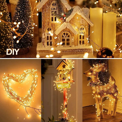 3/6/9M USB Power LED Firecracker String Lights Remote Control Garland Fairy Lights for Wedding Party Garden Christmas Decoration