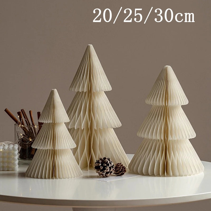 Christmas New Year Decorations Paper Honeycomb Ball Folding Christmas Tree 3D Ornament Home Wedding Decoration Desktop Ornament