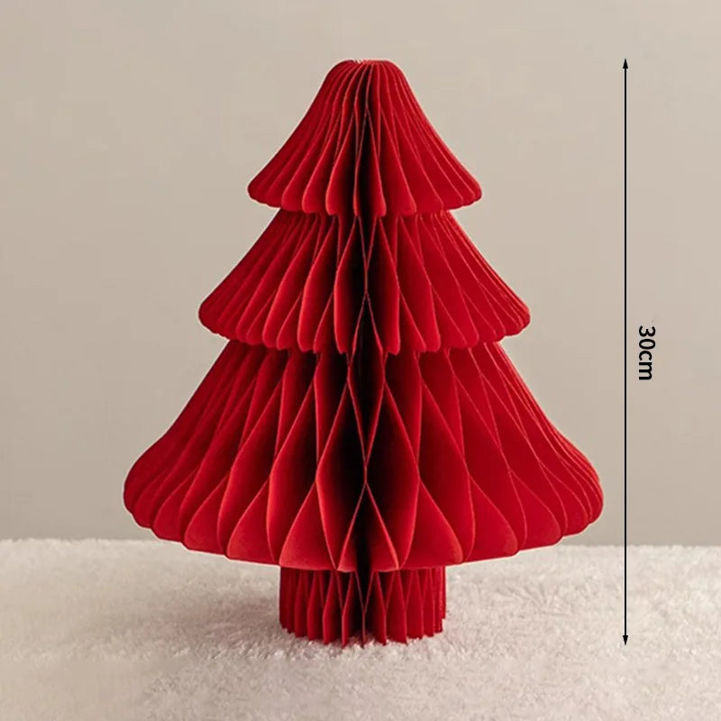 Christmas New Year Decorations Paper Honeycomb Ball Folding Christmas Tree 3D Ornament Home Wedding Decoration Desktop Ornament