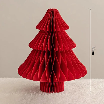 Christmas New Year Decorations Paper Honeycomb Ball Folding Christmas Tree 3D Ornament Home Wedding Decoration Desktop Ornament