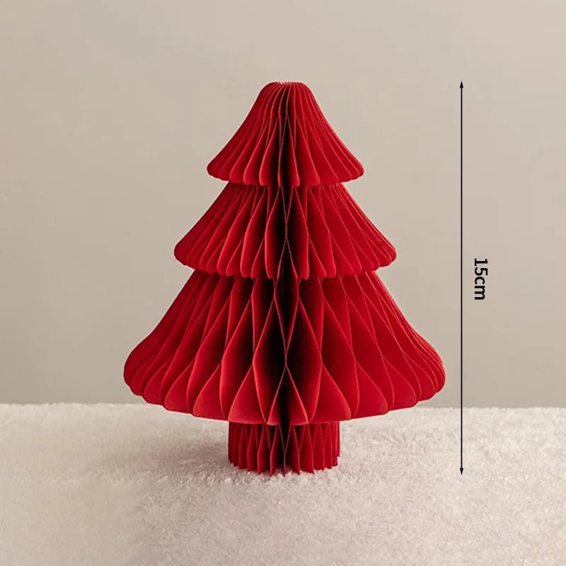 Christmas New Year Decorations Paper Honeycomb Ball Folding Christmas Tree 3D Ornament Home Wedding Decoration Desktop Ornament