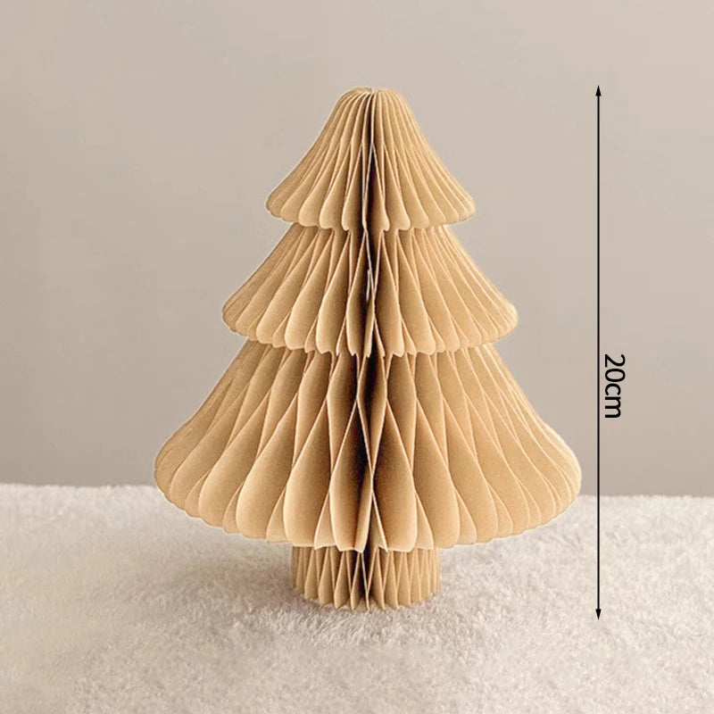 Christmas New Year Decorations Paper Honeycomb Ball Folding Christmas Tree 3D Ornament Home Wedding Decoration Desktop Ornament